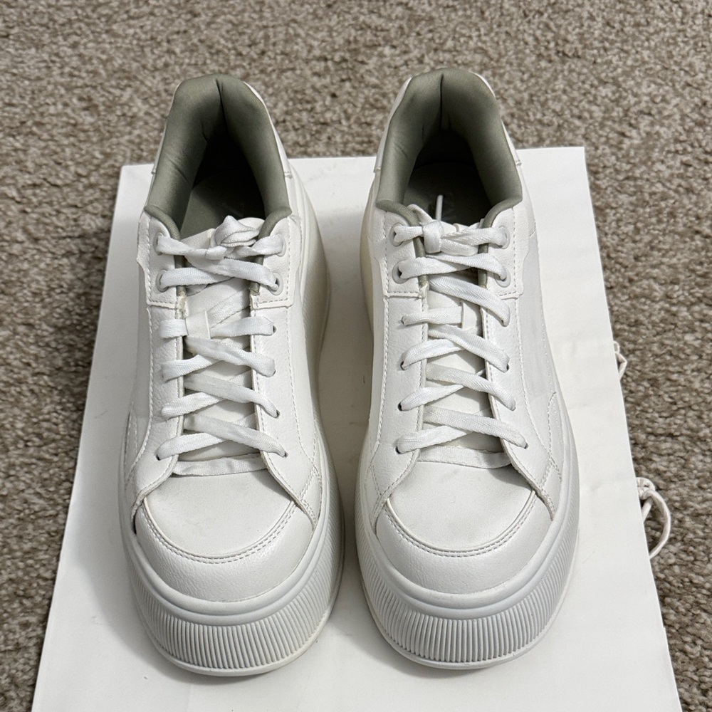 Zara White Sneakers with Gray Interior